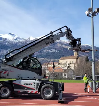 Statische Prüfung eines Beleuchtungsmastens in Chur.