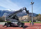 Statische Prüfung eines Beleuchtungsmastens in Chur.